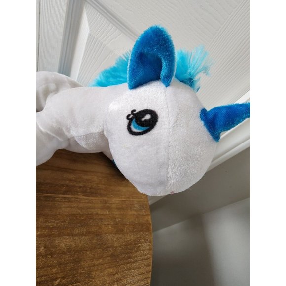 7” Walmart Toy Plush White Unicorn Blue Mane & Tail Hair Stuffed Animal EUC - Picture 3 of 6